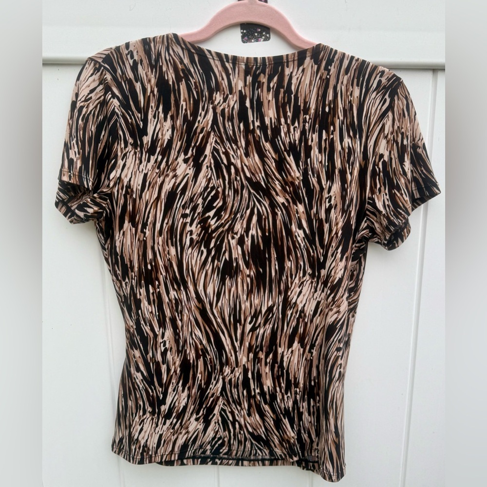 Bay Studio Career Animal Print Blouse With Built In Tank, Size Petite Medium - Picture 6 of 6